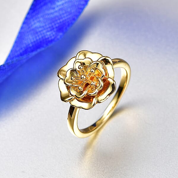 Shop Lc EverTrue Bronzella Collection Floral Ring In 18K YG Plated Bronze