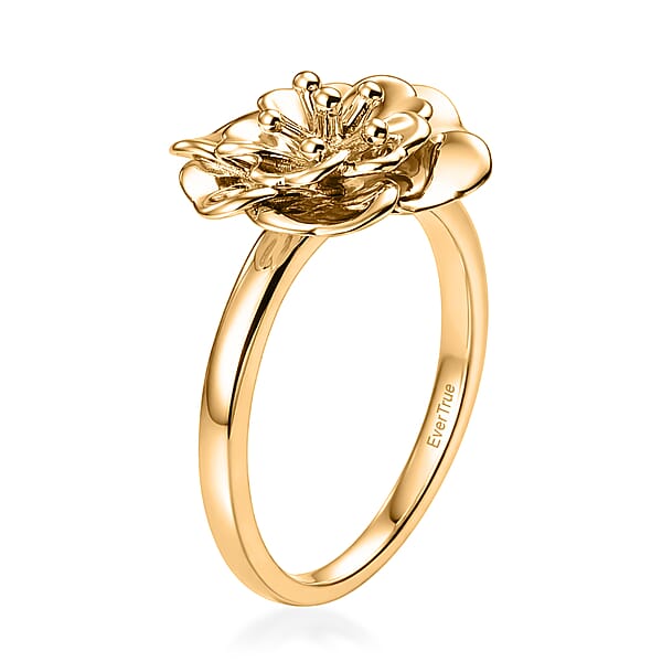 Shop Lc EverTrue Bronzella Collection Floral Ring In 18K YG Plated Bronze