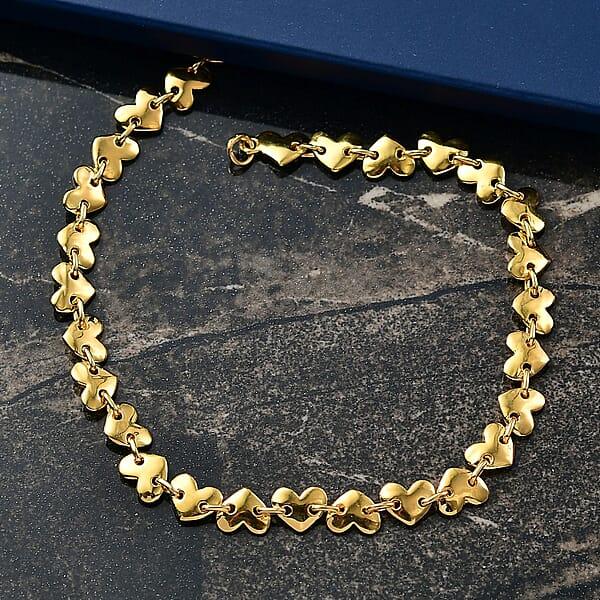 Shop Lc EverTrue Bronzella Collection Heart Link Bracelet In 18K YG Plated Bronze (6.50 In)