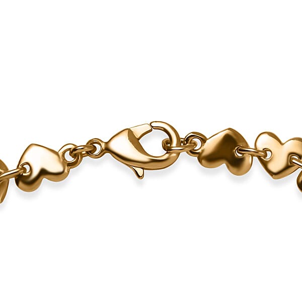 Shop Lc EverTrue Bronzella Collection Heart Link Bracelet In 18K YG Plated Bronze (6.50 In)