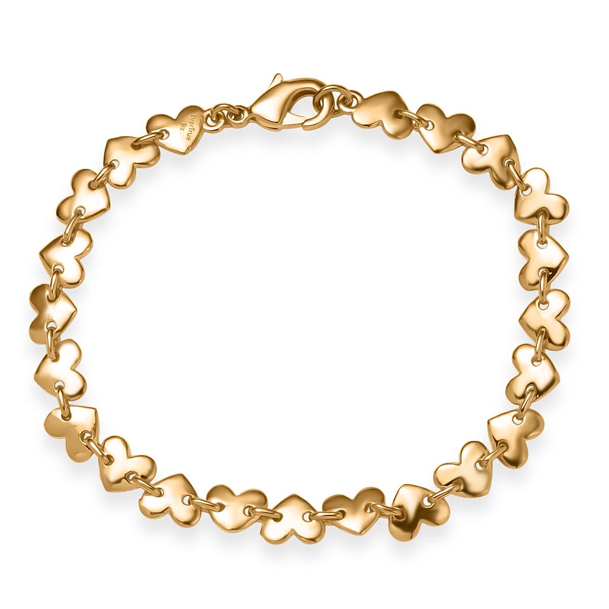 shop lc EverTrue Bronzella Collection Heart Link Bracelet in 18K YG Plated Bronze (6.50 In)
