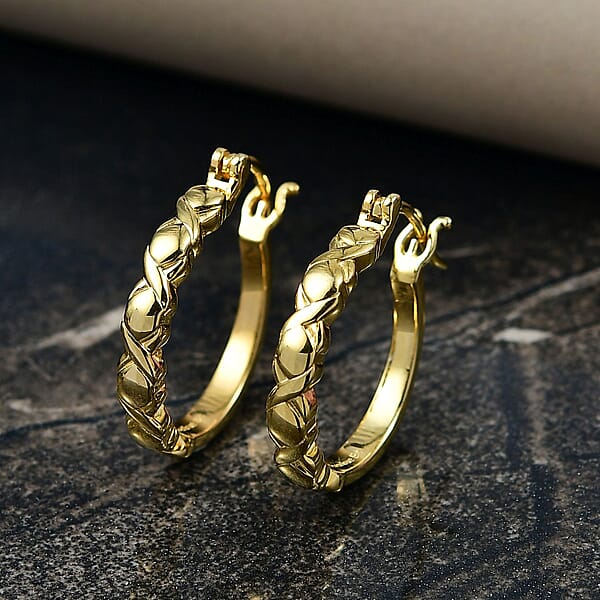 Shop Lc EverTrue Bronzella Collection Helix Hoop Earrings In 18K YG Plated Bronze