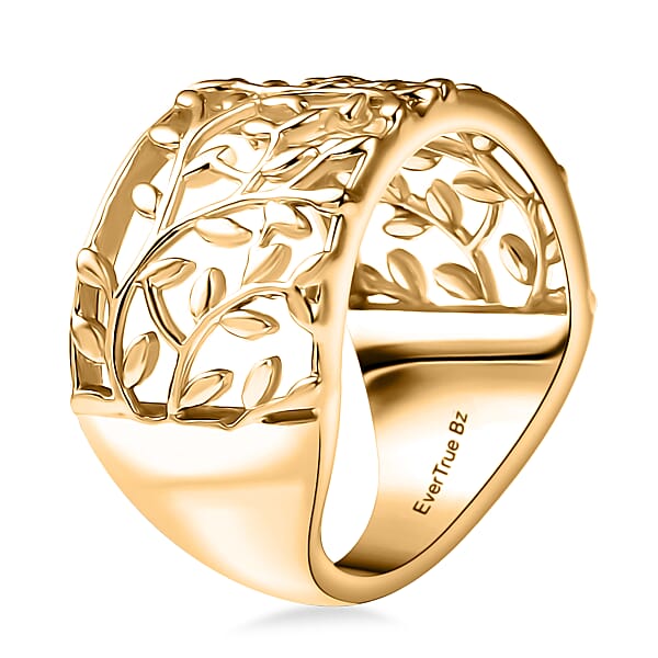 Shop Lc EverTrue Bronzella Collection Leaf Whisper Ring In 18K YG Plated Bronze