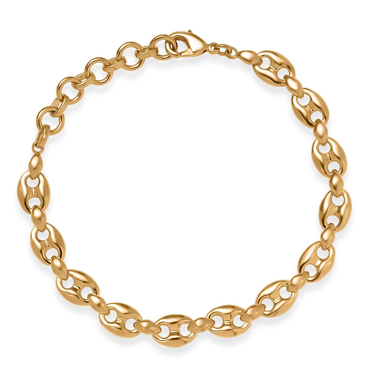shop lc EverTrue Bronzella Collection Mariner Link Bracelet in 18K YG Plated Bronze (6.50-8.0In)