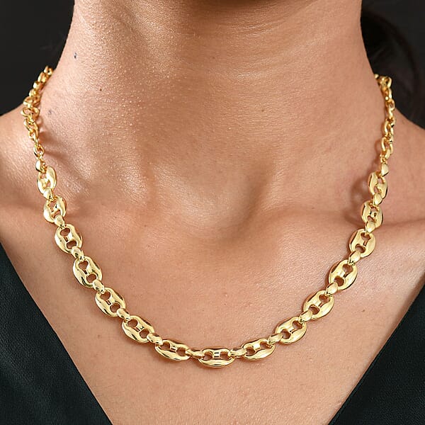 Shop Lc EverTrue Bronzella Collection Mariner Link Necklace In 18K YG Plated Bronze 18-20 Inches