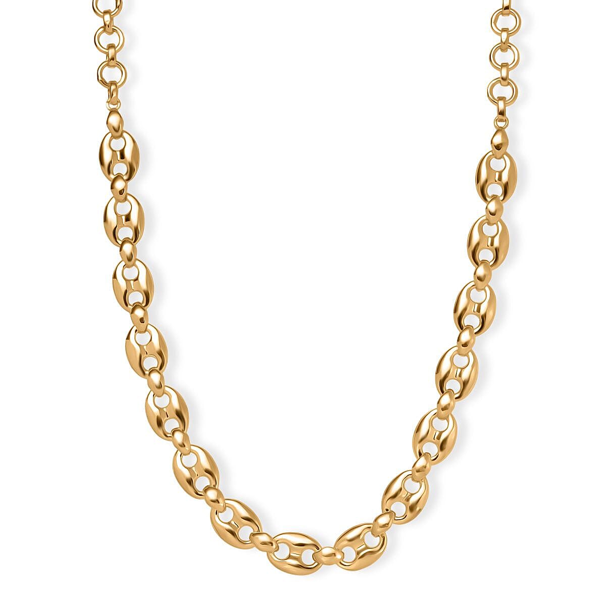 shop lc EverTrue Bronzella Collection Mariner Link Necklace in 18K YG Plated Bronze 18-20 Inches