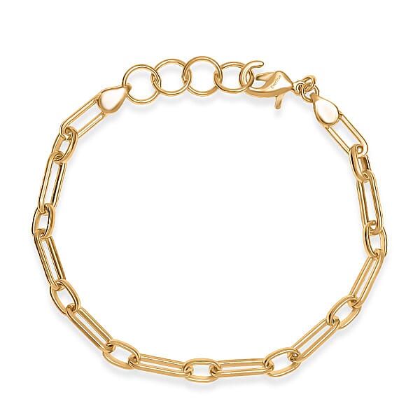 Shop Lc EverTrue Bronzella Collection Paper Clip Chain Bracelet In 18K YG Plated Bronze (7.50 In)