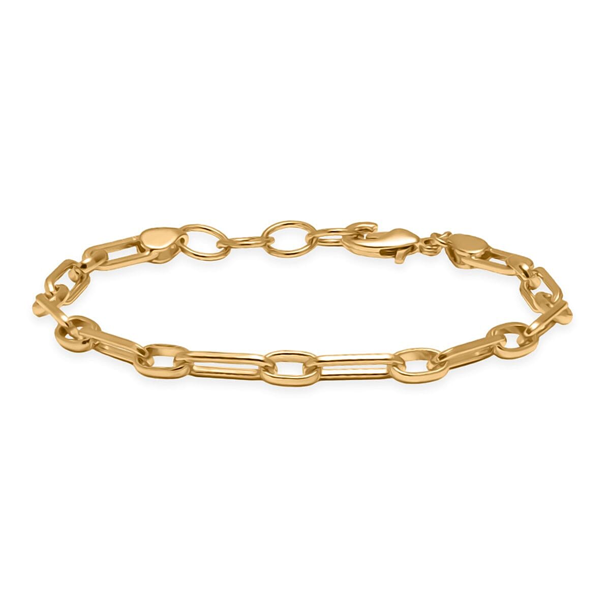 shop lc EverTrue Bronzella Collection Paper Clip Chain Bracelet in 18K YG Plated Bronze (7.50 In)