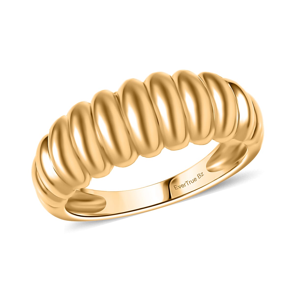 shop lc EverTrue Bronzella Collection Rope Ring in 18K YG Plated Bronze