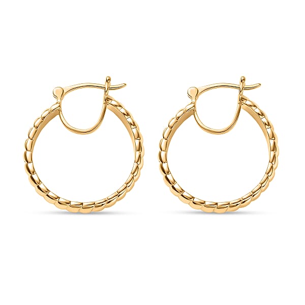 Shop Lc EverTrue Bronzella Collection Twisted Rope Hoop Earrings 18K YG Plated Bronze