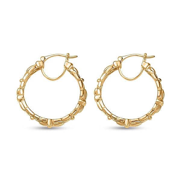 Shop Lc EverTrue Bronzella Collection Victorian Scroll Hoop Earrings In 18K YG Plated Bronze
