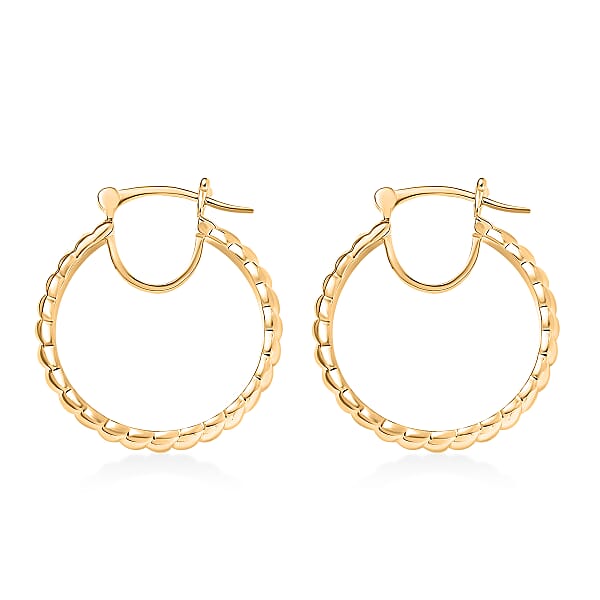 Shop Lc EverTrue Bronzella Collection Wave Link Hoop Earrings In 18K YG Plated Bronze