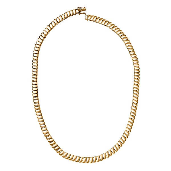 Shop Lc EverTrue Bronzella Collection Wave Link Necklace In 18K YG Plated Bronze 18 Inches