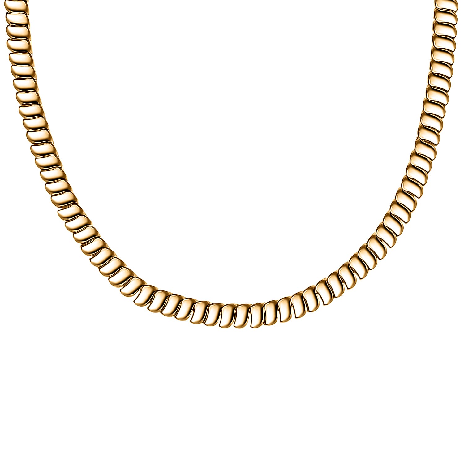 shop lc EverTrue Bronzella Collection Wave Link Necklace in 18K YG Plated Bronze 18 Inches