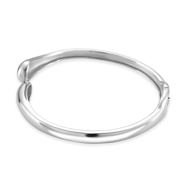 Shop Lc EverTrue Bypass Bangle Bracelet In Stainless Steel (7.50 In)