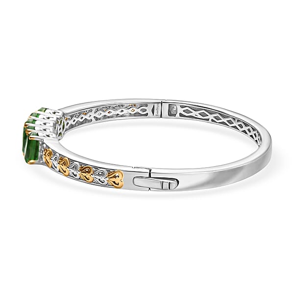 Shop Lc EverTrue Chartreuse Quartz (Triplet) 7.25 Ctw Bangle Bracelet In 18K YG Plated And Platinum Bond (7.25 In)