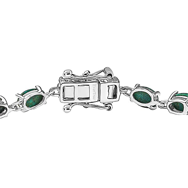 Shop Lc EverTrue Chrysocolla 13.00 Ctw Ocean Pebbles Bracelet In Platinum Bond (7.25 In)