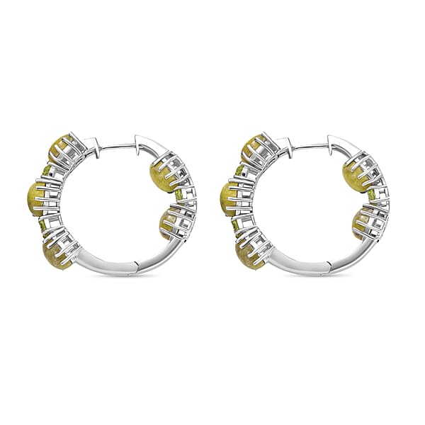 Shop Lc EverTrue Connemara Marble And Peridot 15.10 Ctw Whispers Of Ireland Clover Leaf Earrings In Platinum Bond