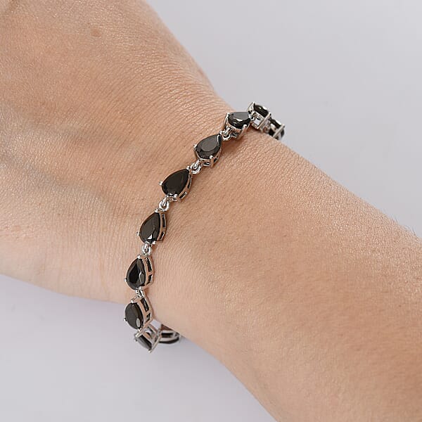 Shop Lc EverTrue Elite Shungite 8.15 Ctw Teardrop Elegance Bracelet In Platinum Over Copper (7.25 In)