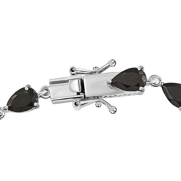 Shop Lc EverTrue Elite Shungite 8.15 Ctw Teardrop Elegance Bracelet In Platinum Over Copper (7.25 In)