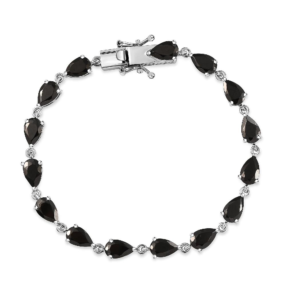 shop lc EverTrue Elite Shungite 8.15 ctw Teardrop Elegance Bracelet in Platinum Over Copper (7.25 In)