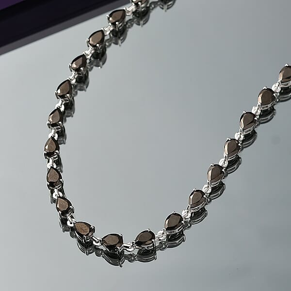 Shop Lc EverTrue Elite Shungite Teardrop Necklace Platinum Over Copper 12.50 Ctw (18-20 Inches)