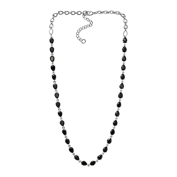 Shop Lc EverTrue Elite Shungite Teardrop Necklace Platinum Over Copper 12.50 Ctw (18-20 Inches)