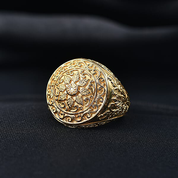 Shop Lc EverTrue Fillegree Work Ring In 18K YG Plated Bronze
