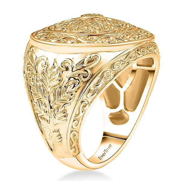Shop Lc EverTrue Fillegree Work Ring In 18K YG Plated Bronze