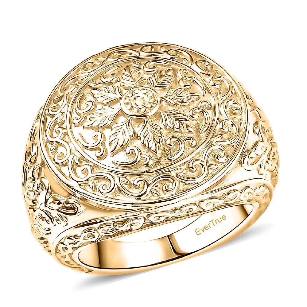 shop lc EverTrue Fillegree Work Ring in 18K YG Plated Bronze