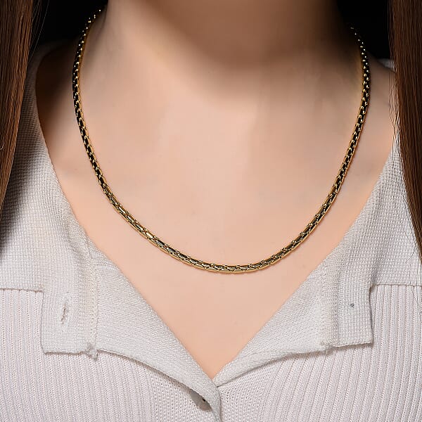 Shop Lc EverTrue Geometric Chain Necklace 20 Inches In 18K YG Plated