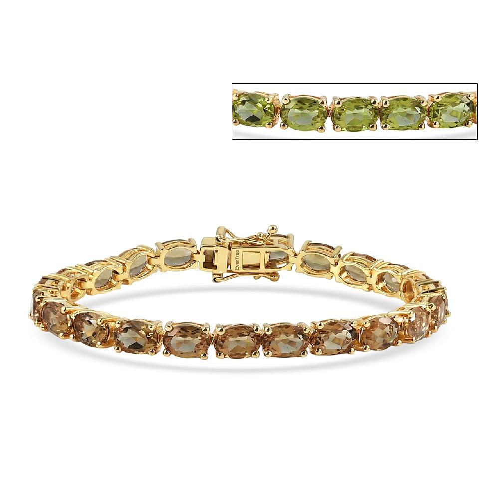 shop lc EverTrue Golden Fall Autumn Alexite 16.10 ctw Tennis Bracelet in 18K YG Plated (6.50 In)