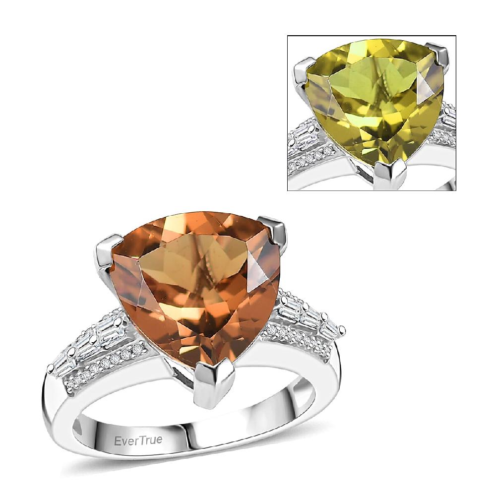 shop lc EverTrue Golden Fall Autumn Alexite White Zircon Ring in Platinum Bond 5.80 ctw