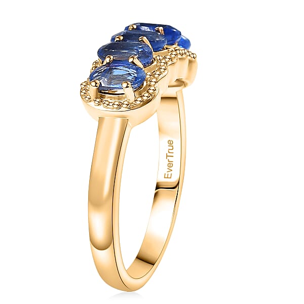 Shop Lc EverTrue Kashmir Kyanite 5 Stone Band Ring In 18K YG Plated 1.60 Ctw