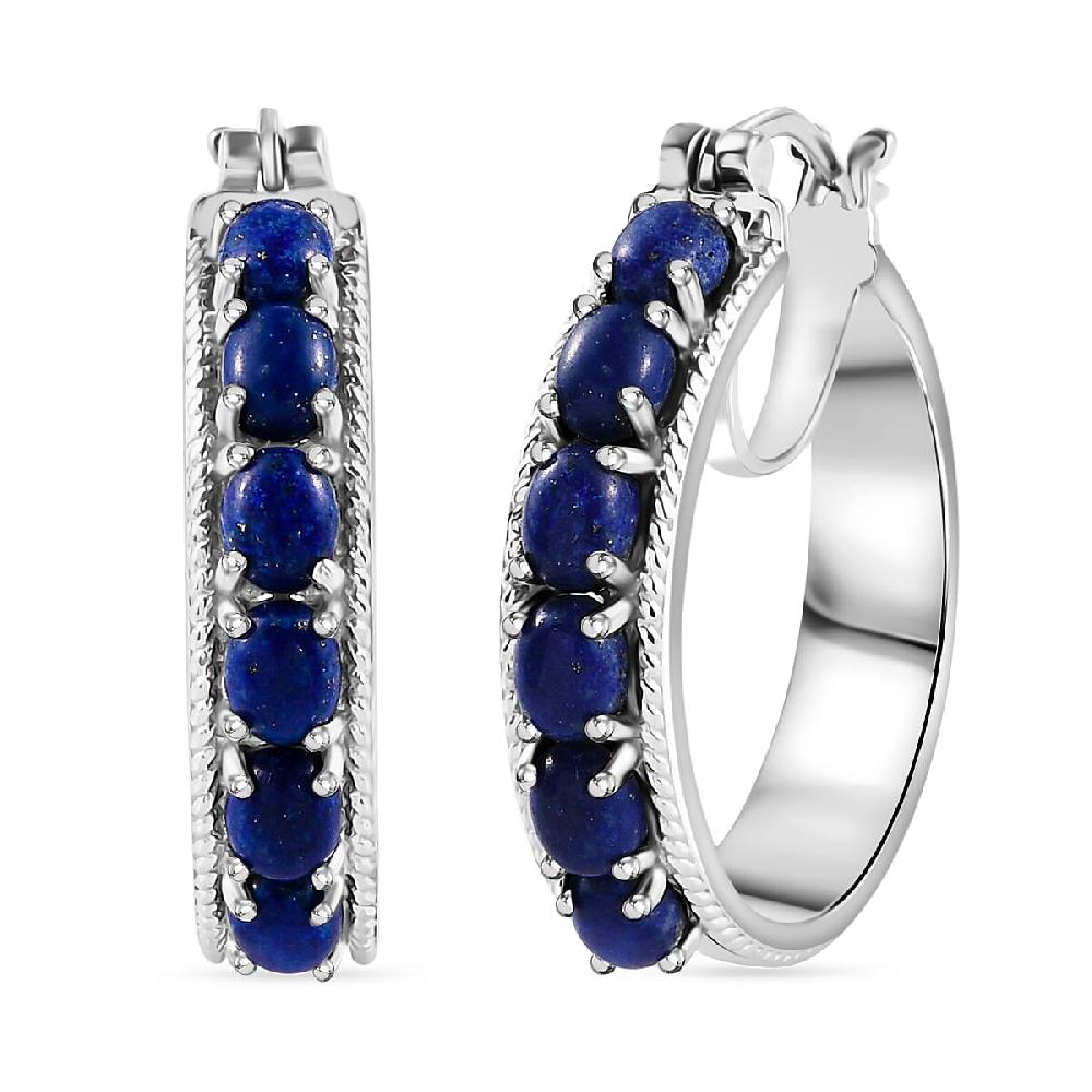 shop lc EverTrue Lapis Lazuli 5.80 ctw Earrings in Platinum Bond
