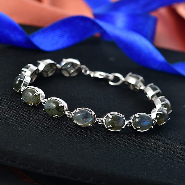 Shop Lc EverTrue Malagasy Labradorite 19.15 Ctw Aurora Blossom Bracelet In Platinum Bond (7.25 In) (Del. In 7-10 Days)