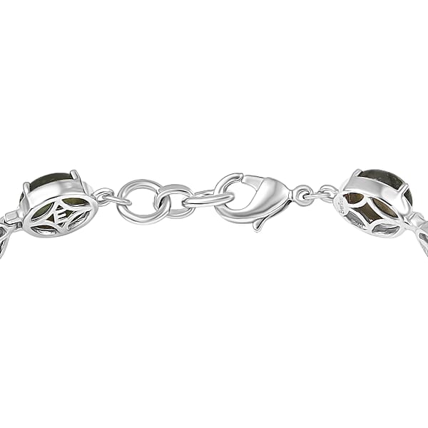 Shop Lc EverTrue Malagasy Labradorite 19.15 Ctw Aurora Blossom Bracelet In Platinum Bond (7.25 In) (Del. In 7-10 Days)