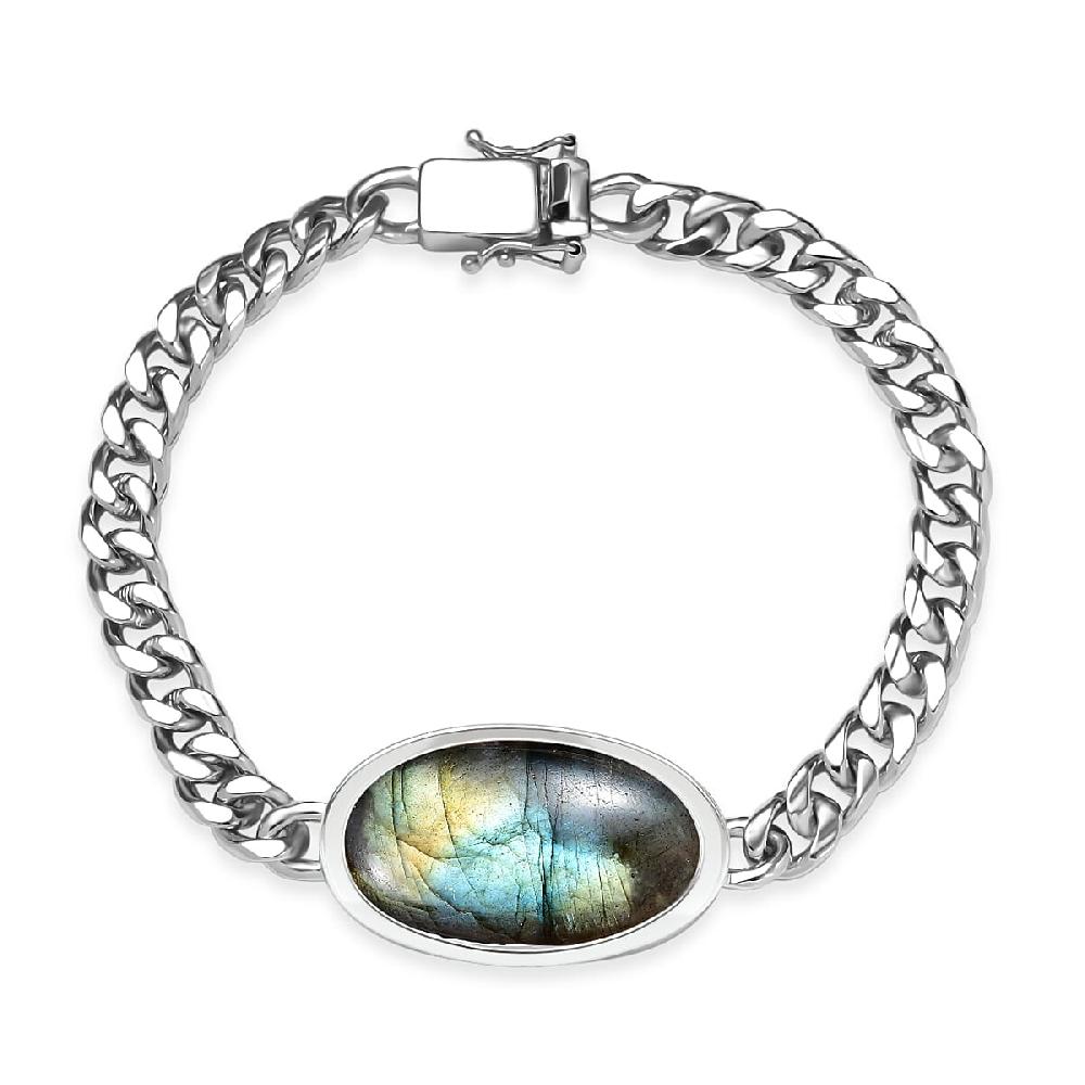 shop lc EverTrue Malagasy Labradorite 34.00 ctw Bracelet in Platinum Bond (8.50 In)
