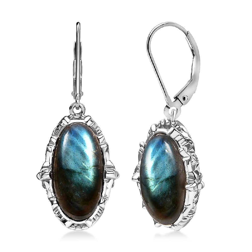 shop lc EverTrue Malagasy Labradorite Earrings in Platinum Bond 10.15 ctw