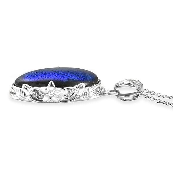 Shop Lc EverTrue Malagasy Labradorite Pendant In Platinum Bond With Stainless Steel Necklace 34.80 Ctw (20 Inches)