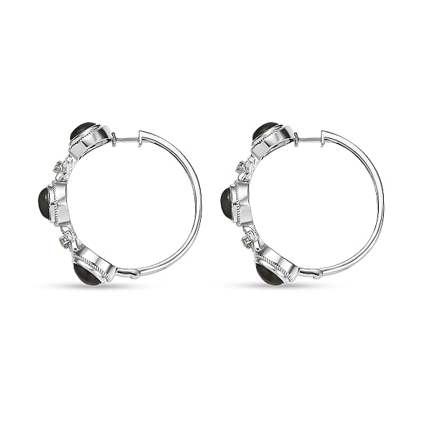 Shop Lc EverTrue Malagasy Labradorite Peridot Bloomline Earrings In Platinum Bond 8.30 Ctw