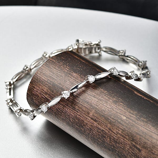 Shop Lc EverTrue Moissanite 1.50 Ctw Bracelet In Platinum Bond (8.00 In)
