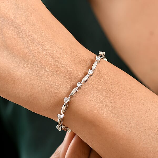 Shop Lc EverTrue Moissanite 1.50 Ctw Bracelet In Platinum Bond (8.00 In)