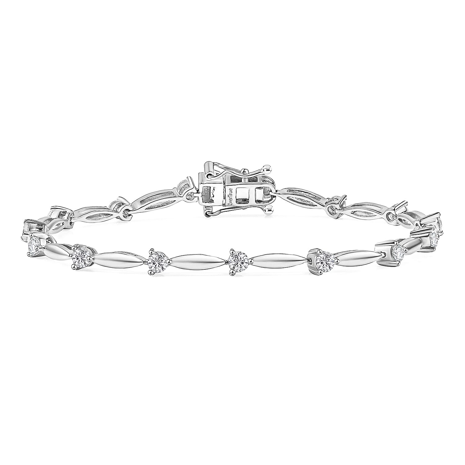 shop lc EverTrue Moissanite 1.50 ctw Bracelet in Platinum Bond (8.00 In)