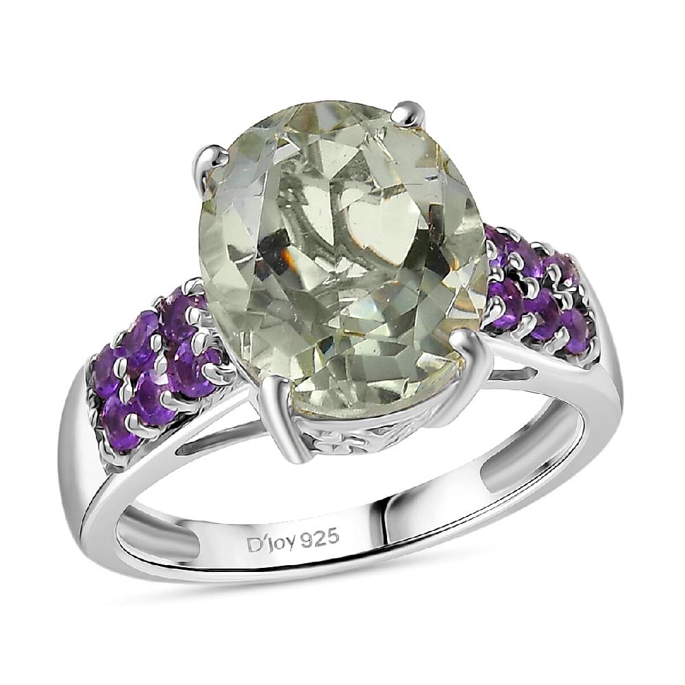 shop lc EverTrue Montezuma Prasiolite African Amethyst Ring in Platinum Bond 5.15 ctw
