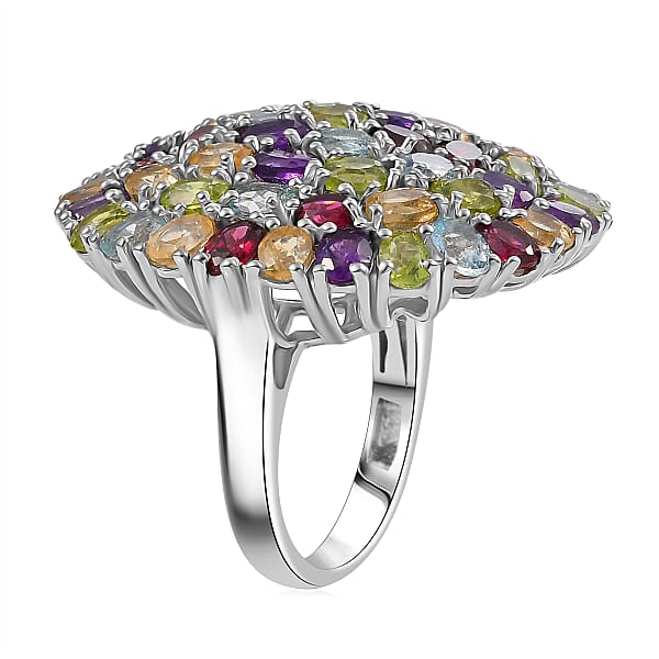 Shop Lc EverTrue Multi Gemstone Ring In Platinum Bond 11.20 Ctw