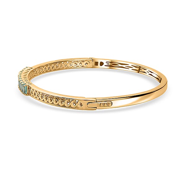 Shop Lc EverTrue Paraiba Apatite 11.75 Ctw Bangle Bracelet In 18K YG Plated (7.25 In)