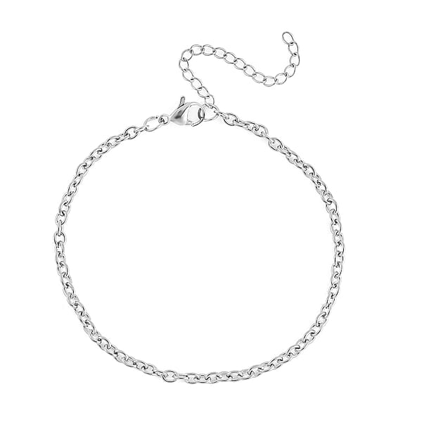 Shop Lc EverTrue Set Of 3 Rolo Chain Bracelet In Stainless Steel (7.50-9.50In)
