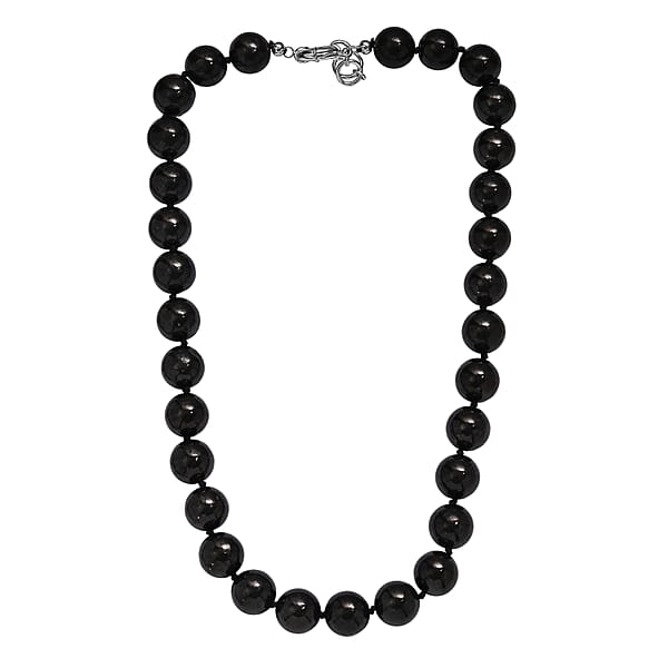 Shop Lc EverTrue Shungite Beaded Necklace In Platinum Bond 540.00 Ctw (20 Inches)