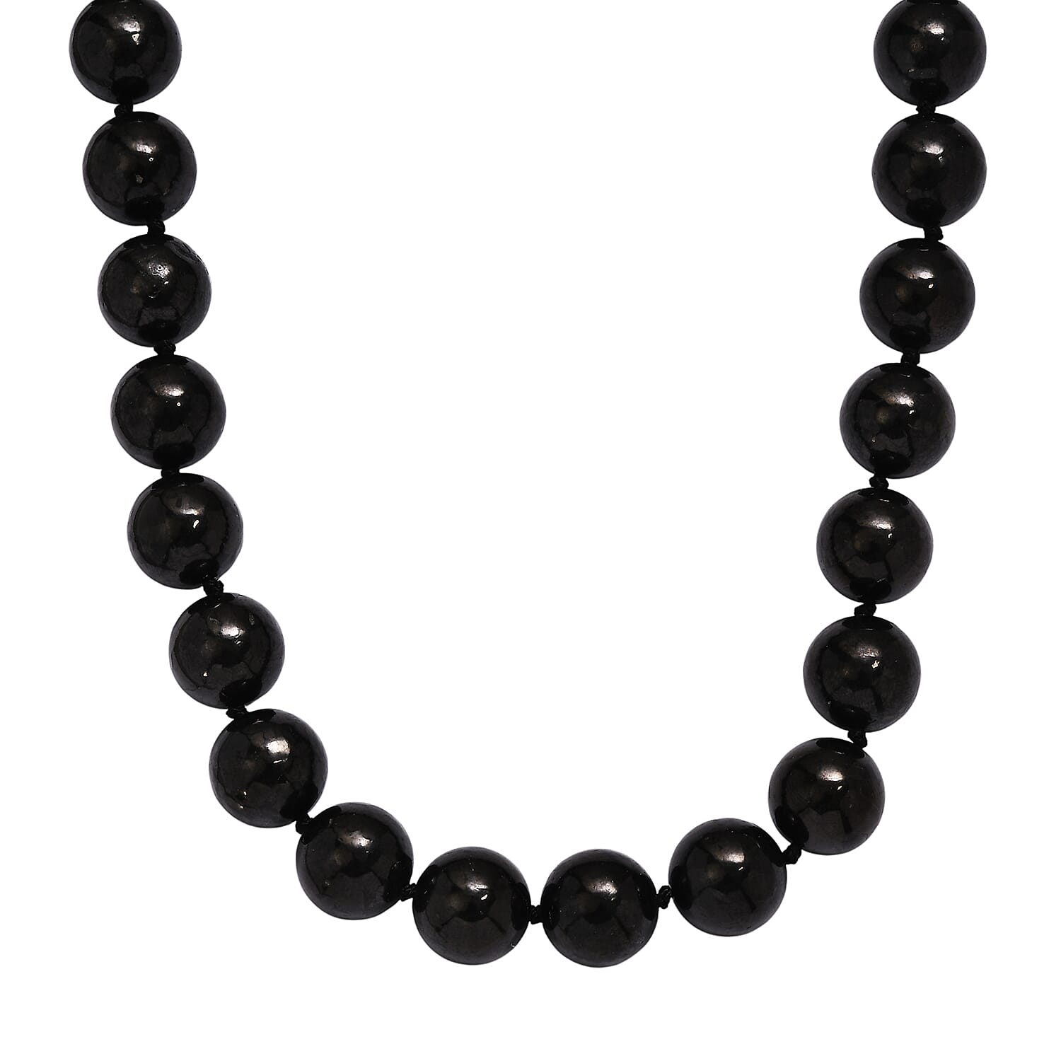 shop lc EverTrue Shungite Beaded Necklace in Platinum Bond 540.00 ctw (20 Inches)